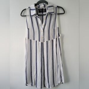 Reformation Silk Mini stripe  sleeveless shirt dress